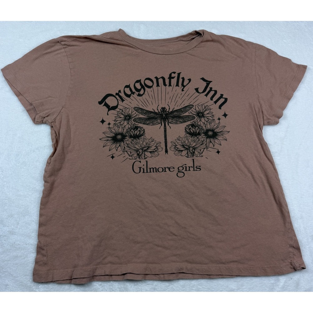 Gilmore Girls Dragonfly Inn Brown Graphic Tee Cotton Shirt Large